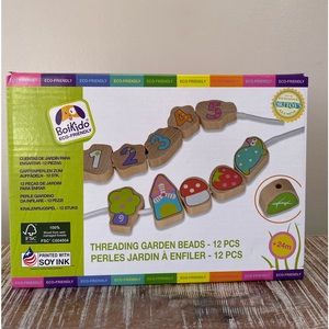 Boikido Eco Friendly Threading Garden Beads 12 Pieces, Age: +24Months
